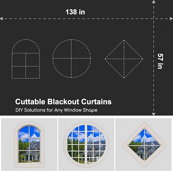 100% Blackout Cut-to-Size Velcro Curtains