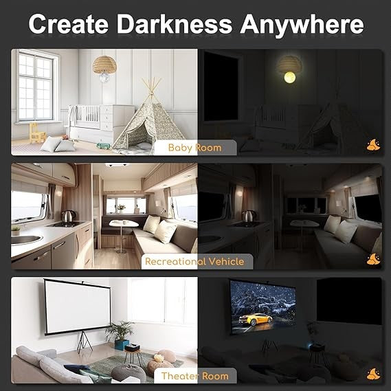 100% Blackout Cut-to-Size Velcro Curtains